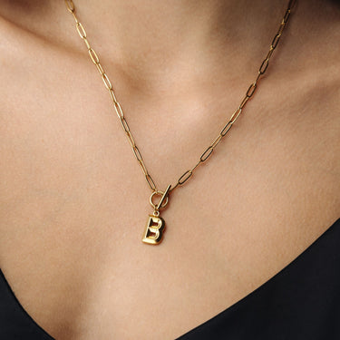 Gold Necklace for a woman - Chain Initial Necklace - Woman Necklace - Letter Necklace Necklace Gold / A Brother & Sisters
